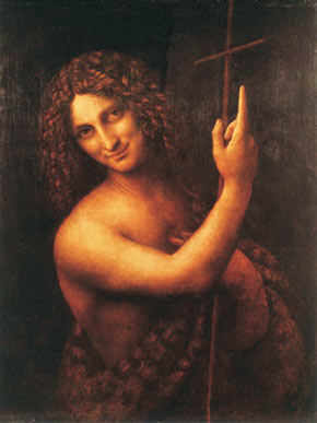 Leonardo Da Vinci, Saint John the Baptist, 1513 – 1516. Oil on wood.