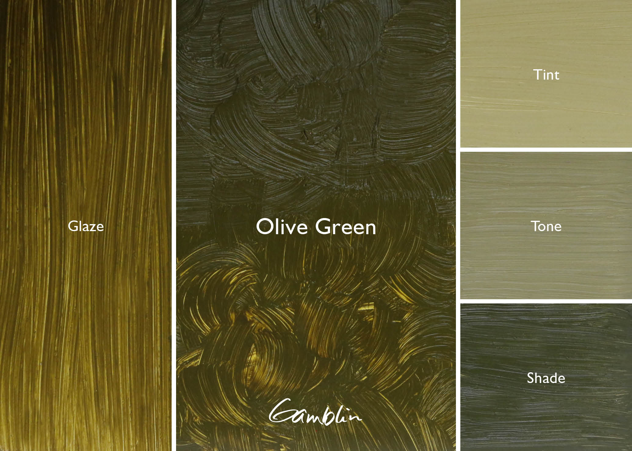olive green, oil color, gamblin