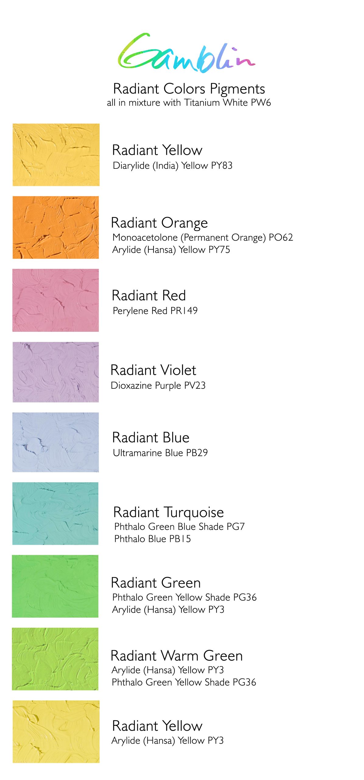 radiant swatches plus color index